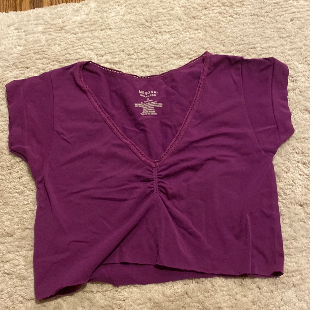 Purple cropped t shirt size small